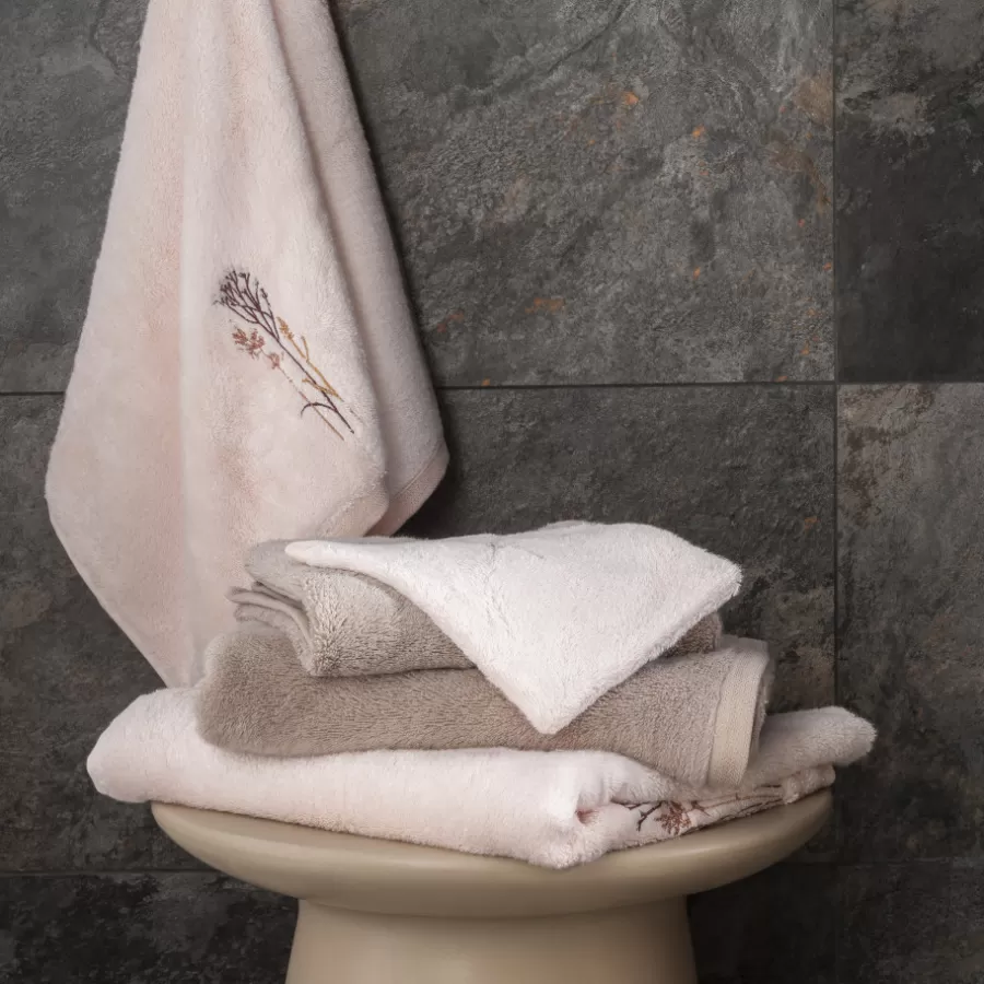 Carré Blanc Coffrets Cadeaux | Draps De Bain | Drap de bain coton et viscose de bambou Aura nude