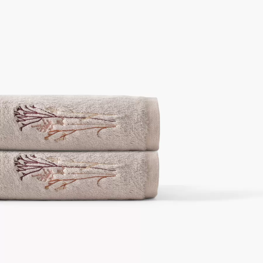 Carré Blanc Coffrets Cadeaux | Draps De Bain | Drap de bain coton et viscose de bambou Aura taupe
