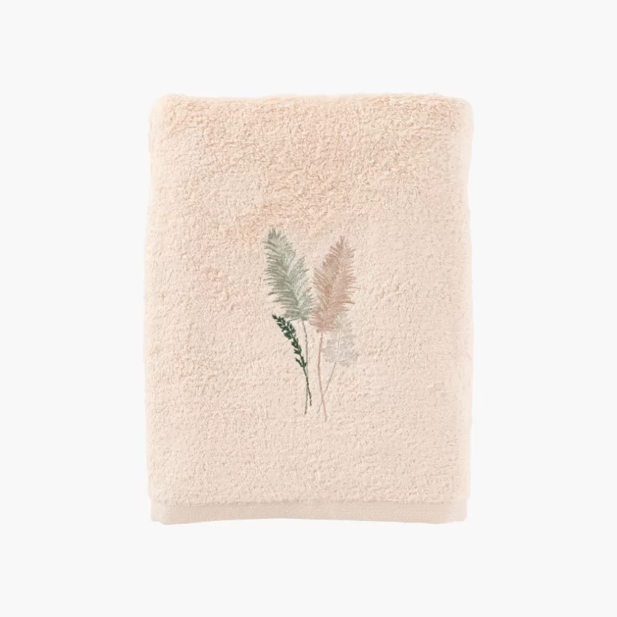 Carré Blanc Draps De Bain | Drap de bain coton et viscose de bambou Pampa II beige