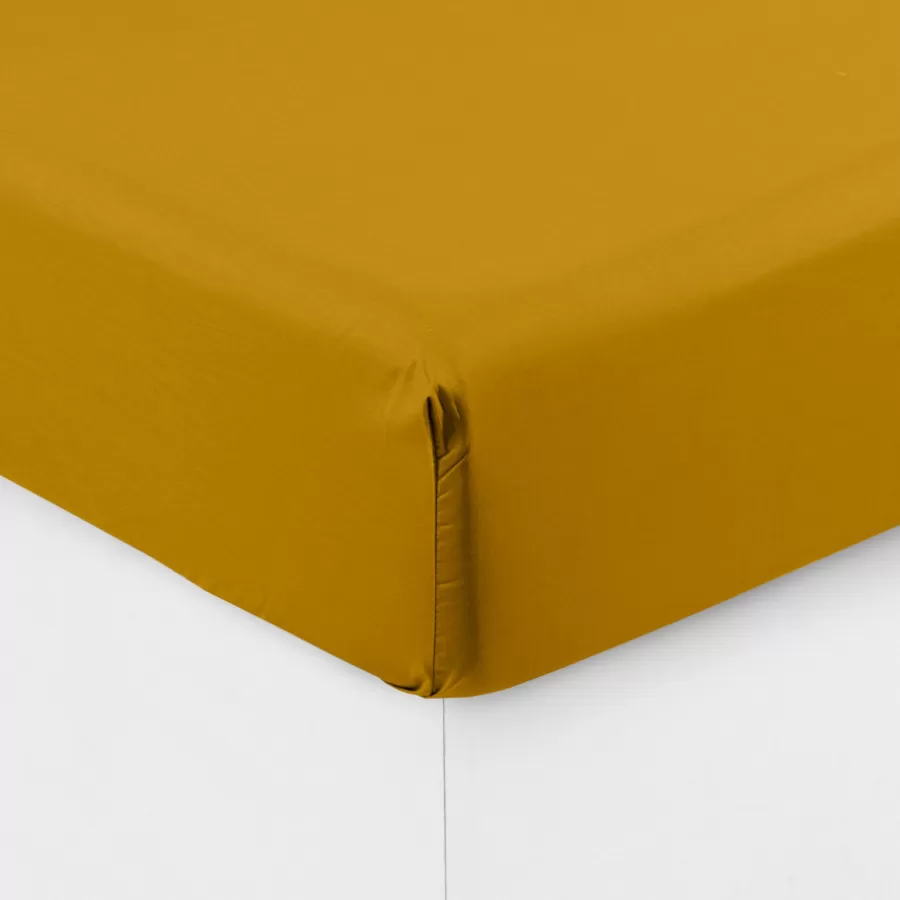 Carré Blanc Draps Housse | Drap housse percale de coton Neo curry