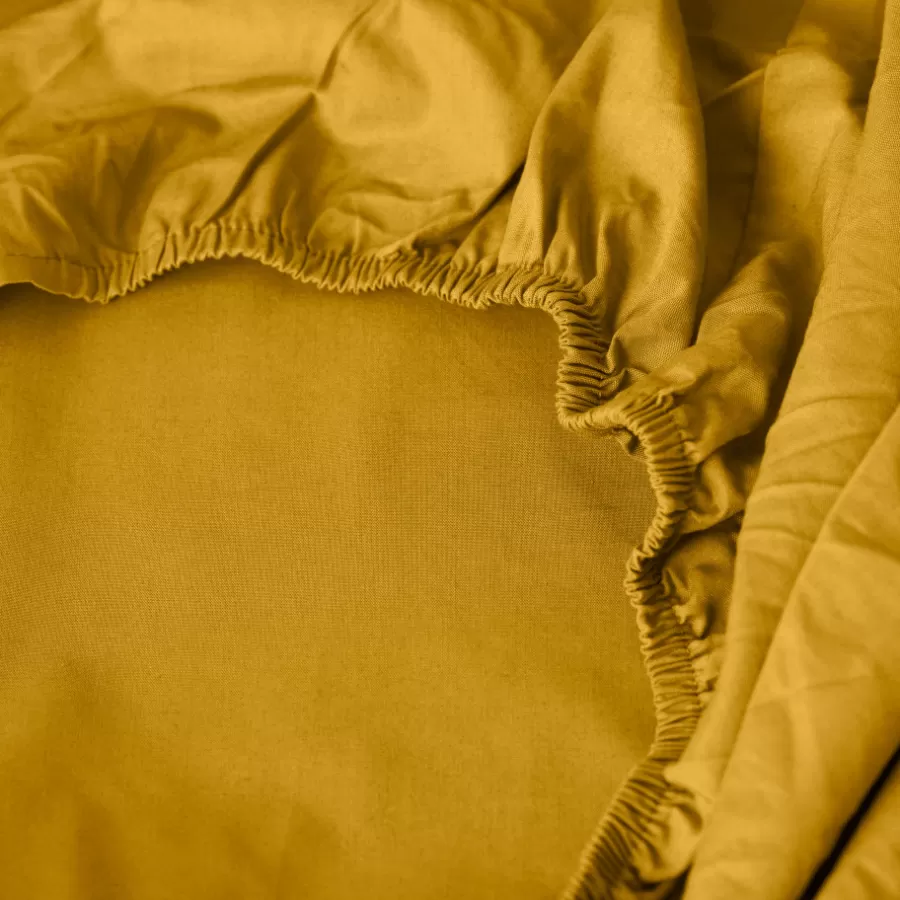 Carré Blanc Draps Housse | Drap housse percale de coton Neo curry