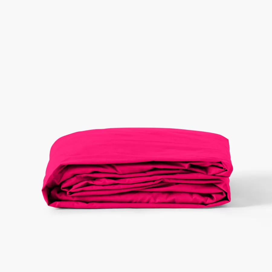 Carré Blanc Draps Housse | Drap housse percale de coton Neo magenta