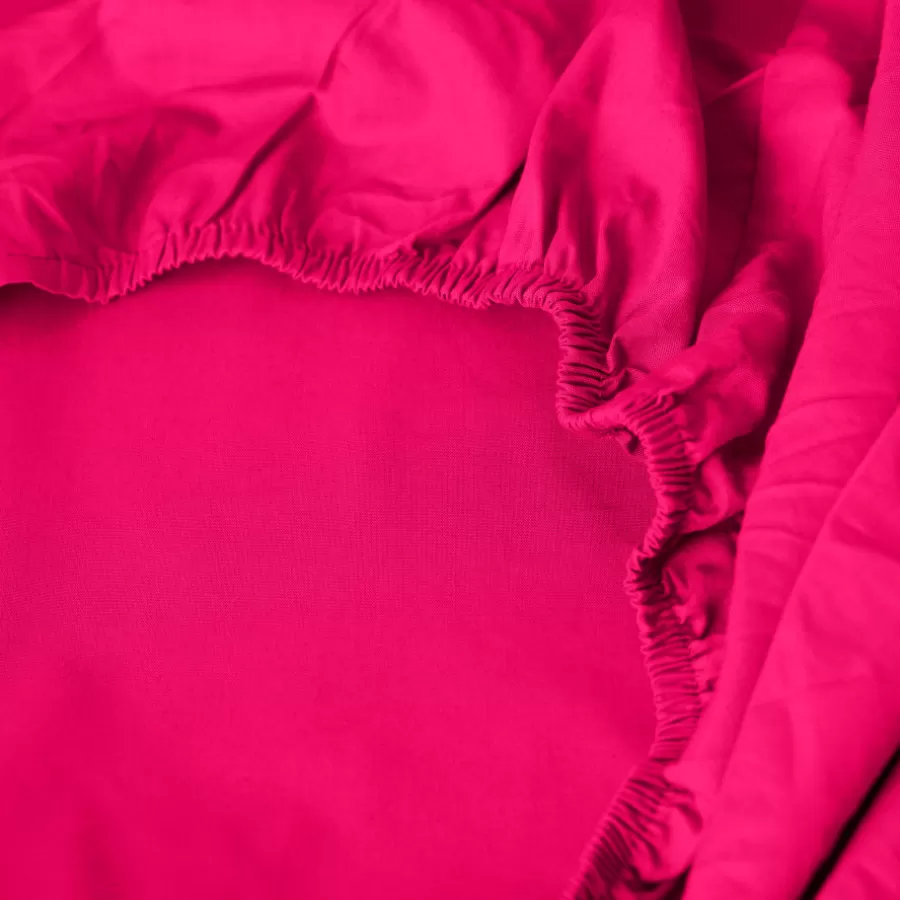Carré Blanc Draps Housse | Drap housse percale de coton Neo magenta
