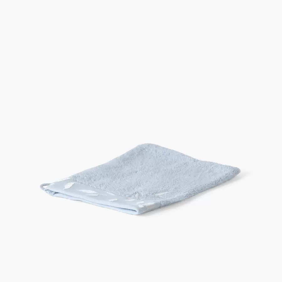 Carré Blanc Gants De Toilette | Gant de toilette coton et viscose de bambou Equinoxe bleu givre