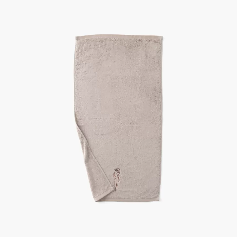 Carré Blanc Serviettes De Toilette | Serviette de toilette coton et viscose de bambou Aura taupe