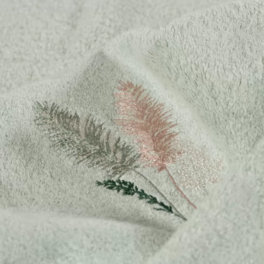 Carré Blanc Serviettes De Toilette | Serviette de toilette coton et viscose de bambou Pampa II jade