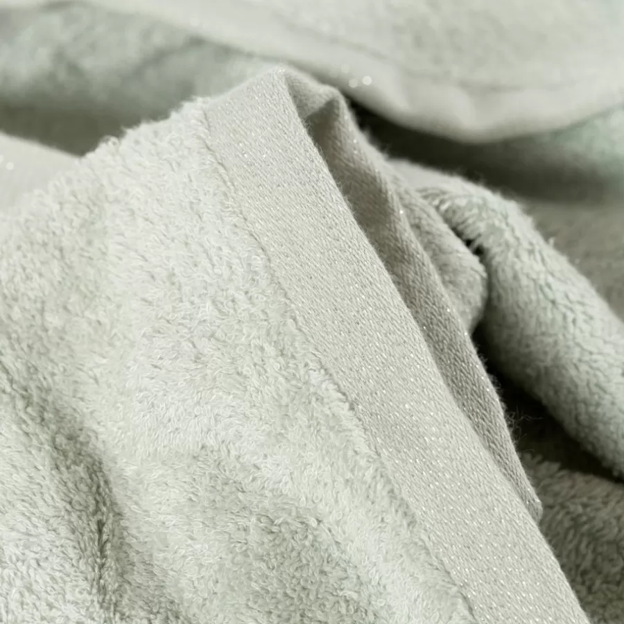 Carré Blanc Serviettes De Toilette | Serviette de toilette coton et viscose de bambou Pampa II jade