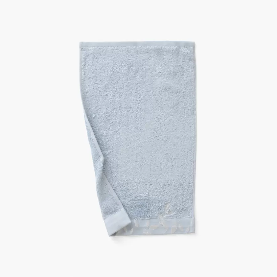 Carré Blanc Serviettes Invité | Serviette invité coton et viscose de bambou Equinoxe bleu givre