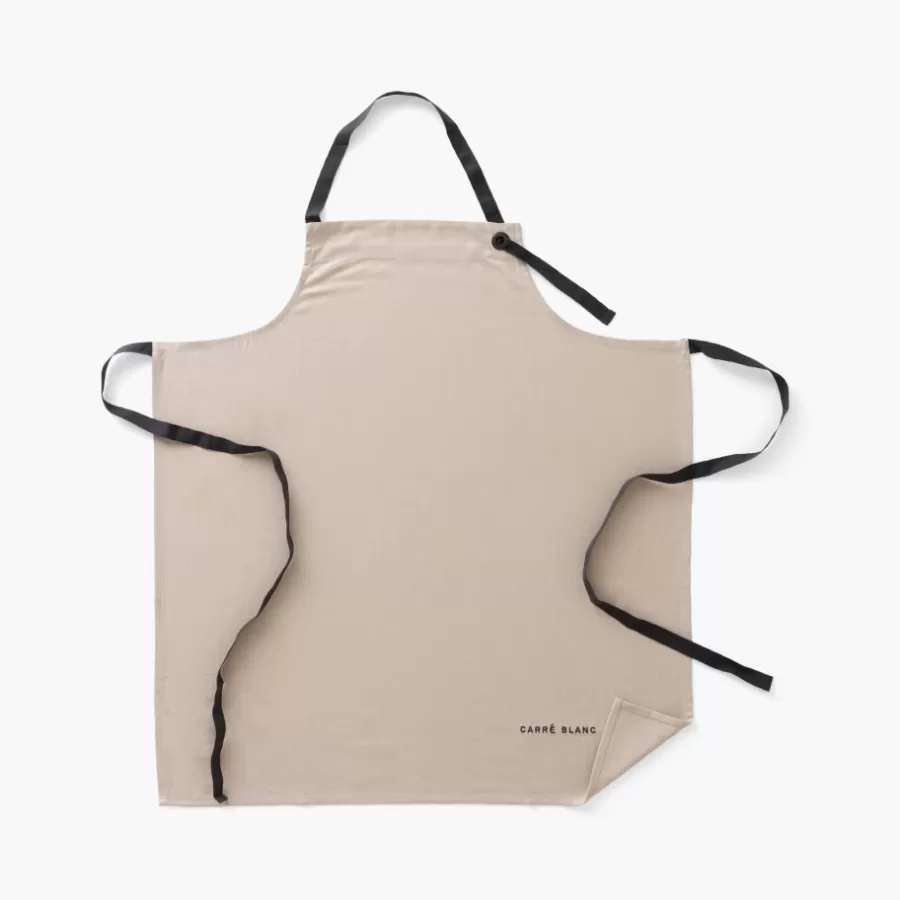 Carré Blanc Coffrets Cadeaux | Tablier de cuisine coton Signature grège