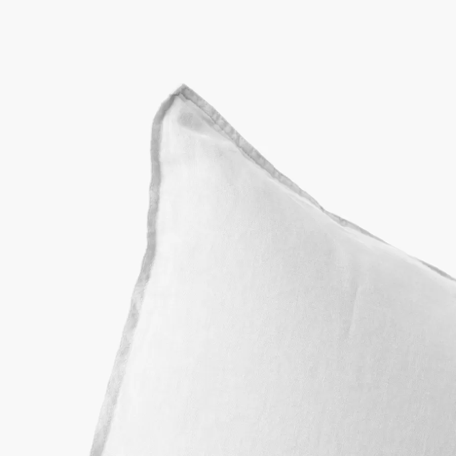 Carré Blanc Taies D’oreiller | Taie d'oreiller carrée lin et coton lavé Songe blanc