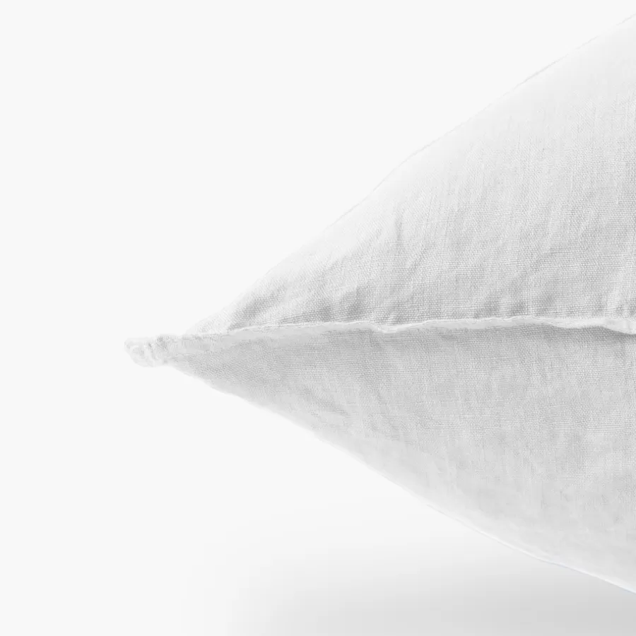 Carré Blanc Taies D’oreiller | Taie d'oreiller carrée lin et coton lavé Songe blanc