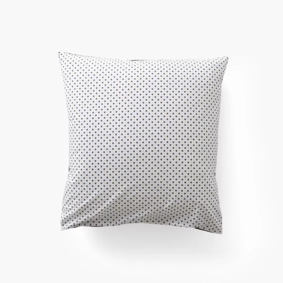 Carré Blanc Taies D’oreiller | Taie d'oreiller carrée percale de coton Neo anthracite géométrique