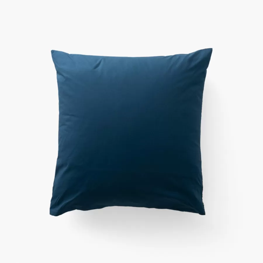 Carré Blanc Taies D’oreiller | Taie d'oreiller carrée percale de coton Neo bleu prusse floral