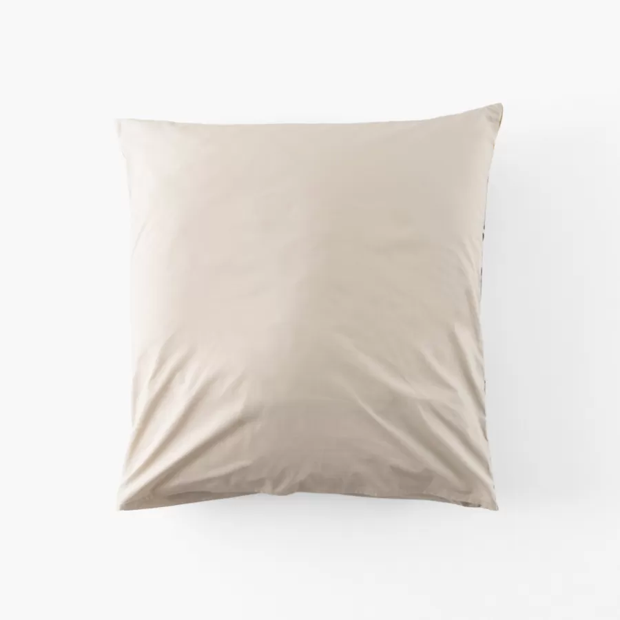Carré Blanc Taies D’oreiller | Taie d'oreiller carrée percale de coton Neo ficelle floral