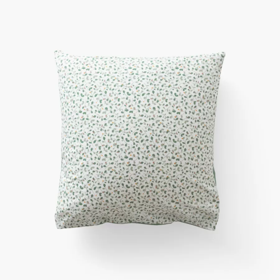 Carré Blanc Taies D’oreiller | Taie d'oreiller carrée percale de coton Neo thym végétal