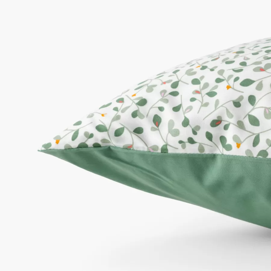 Carré Blanc Taies D’oreiller | Taie d'oreiller carrée percale de coton Neo thym végétal