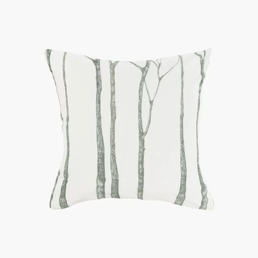 Carré Blanc Taies D’oreiller | Taie d'oreiller carrée réversible percale de coton lavée biologique Monarbre