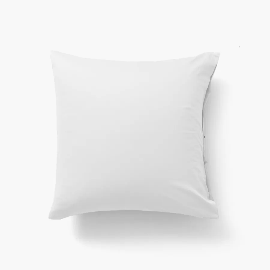 Carré Blanc Taies D’oreiller | Taie d'oreiller carrée satin de coton lavé bio Quartz blanc