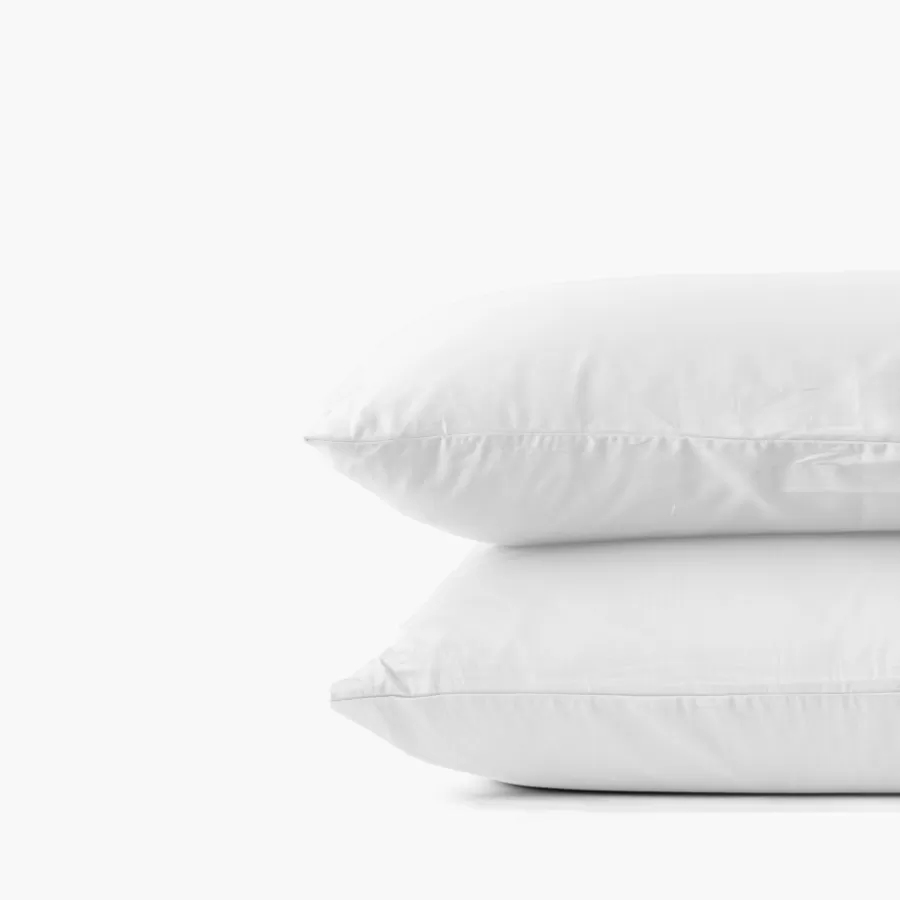 Carré Blanc Taies D’oreiller | Taie d'oreiller carrée satin de coton lavé bio Quartz blanc