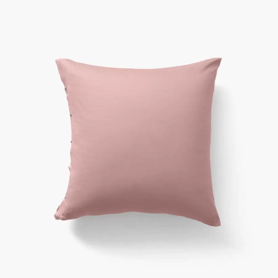 Carré Blanc Taies D’oreiller | Taie d'oreiller carrée satin de coton lavé bio Quartz blush
