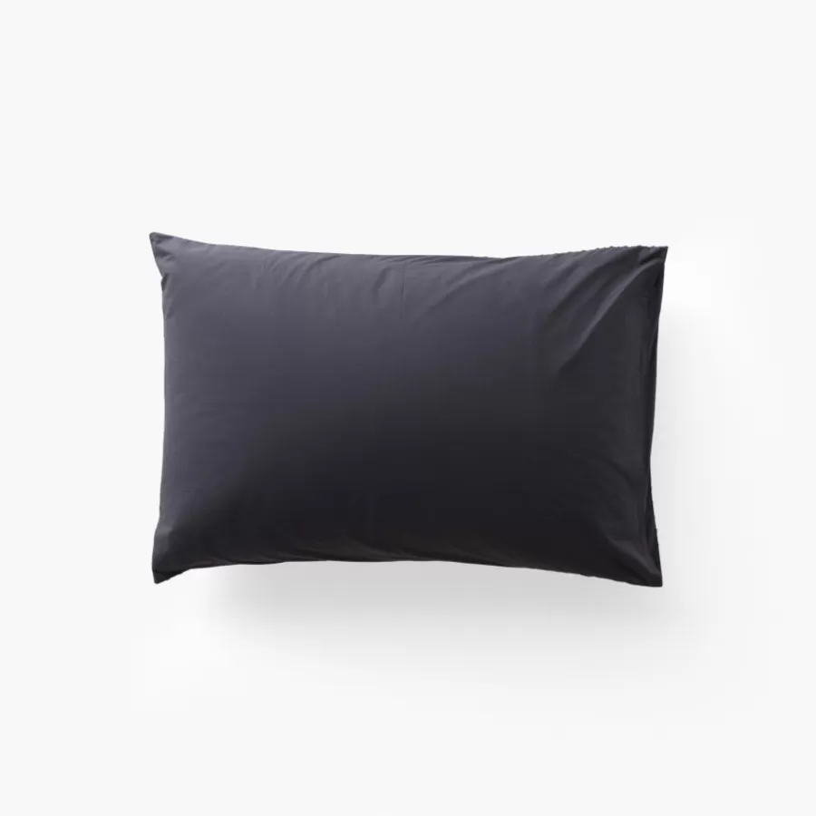 Carré Blanc Taies D’oreiller | Taie d'oreiller rectangulaire percale de coton Neo anthracite géometrique