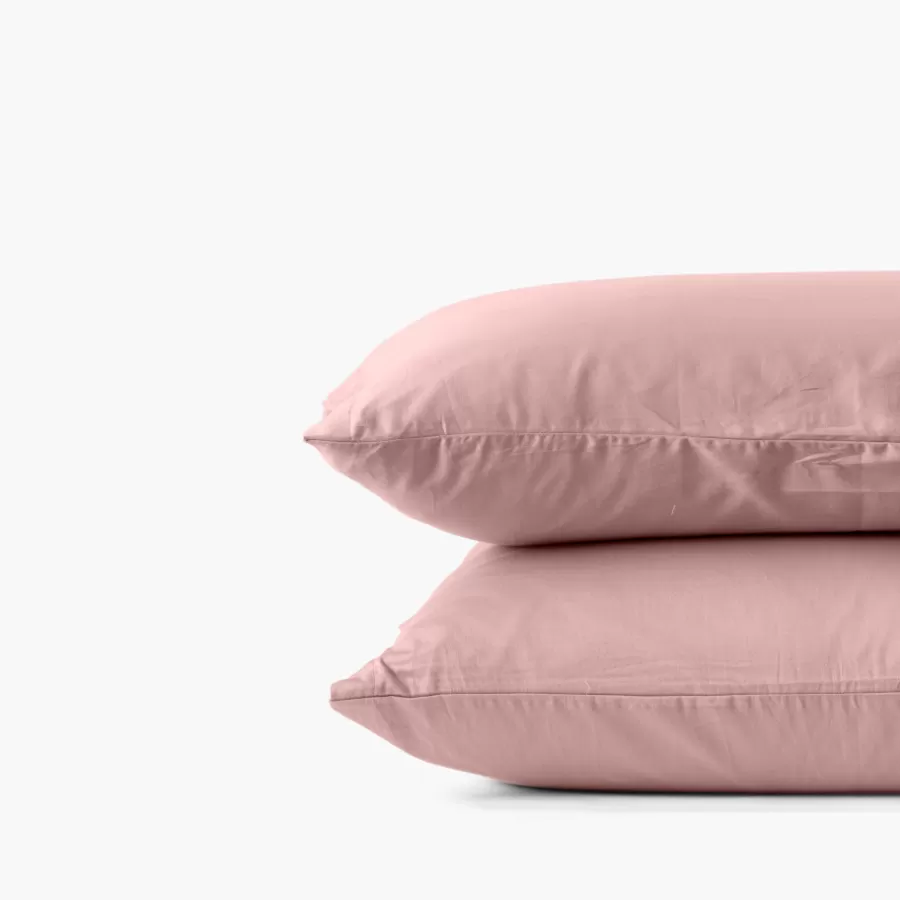 Carré Blanc Taies D’oreiller | Taie d'oreiller rectangulaire satin de coton lavé bio Quartz blush