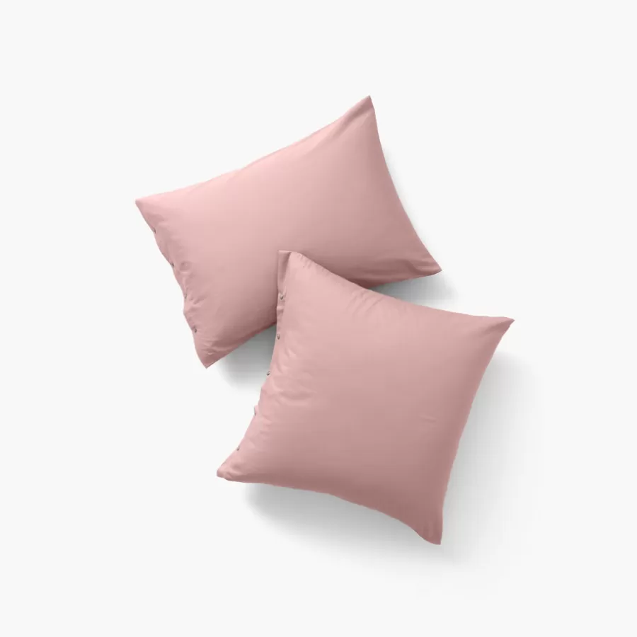 Carré Blanc Taies D’oreiller | Taie d'oreiller rectangulaire satin de coton lavé bio Quartz blush